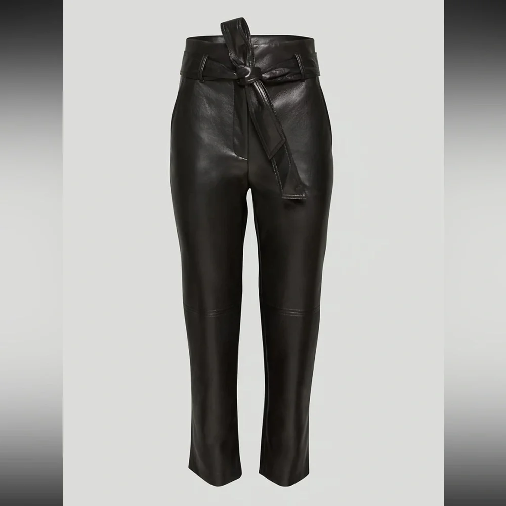 Aritzia Wilfred High Tied Vegan Leather Pant - Picture 4 of 12